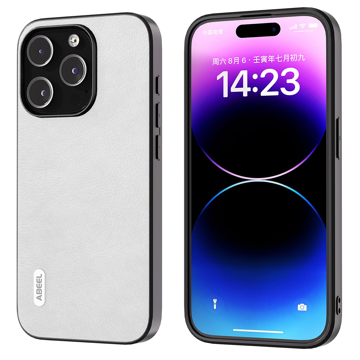 ABEEL telefoncover til iPhone 14 Pro Max Drop-proof Litchi Texture PU lædercoated TPU cover ABEEL telefoncover til iPhone 14 Pro Max Drop-proof Litchi Texture PU lædercoated TPU cover